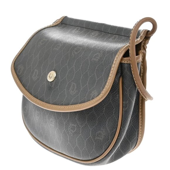 CHRISTIAN DIOR Logo Honeycomb Mini Shoulder Bag PVC Leather Brown GHW - Picture 2 of 13